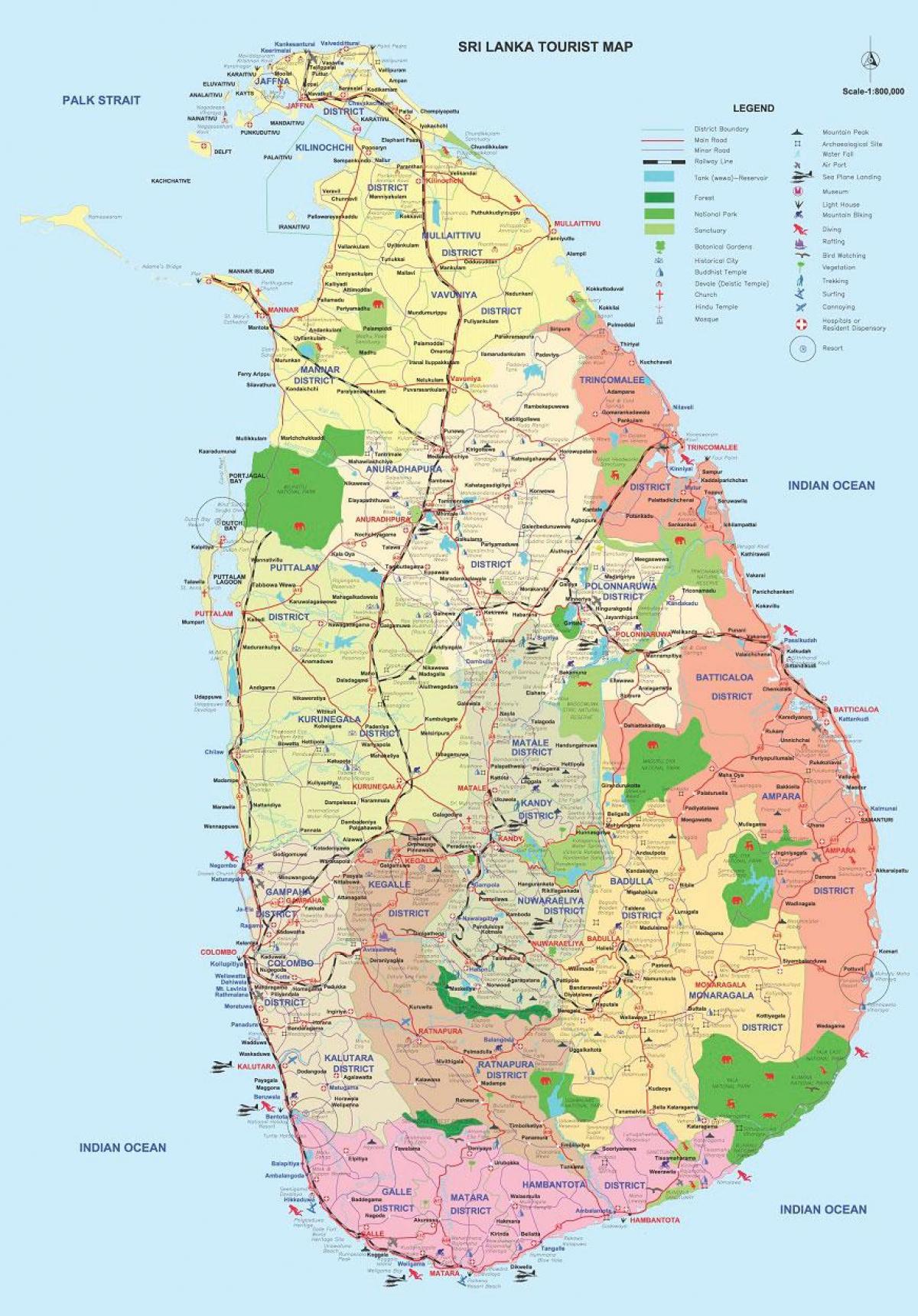 Srí Lanka ampara okres mapu