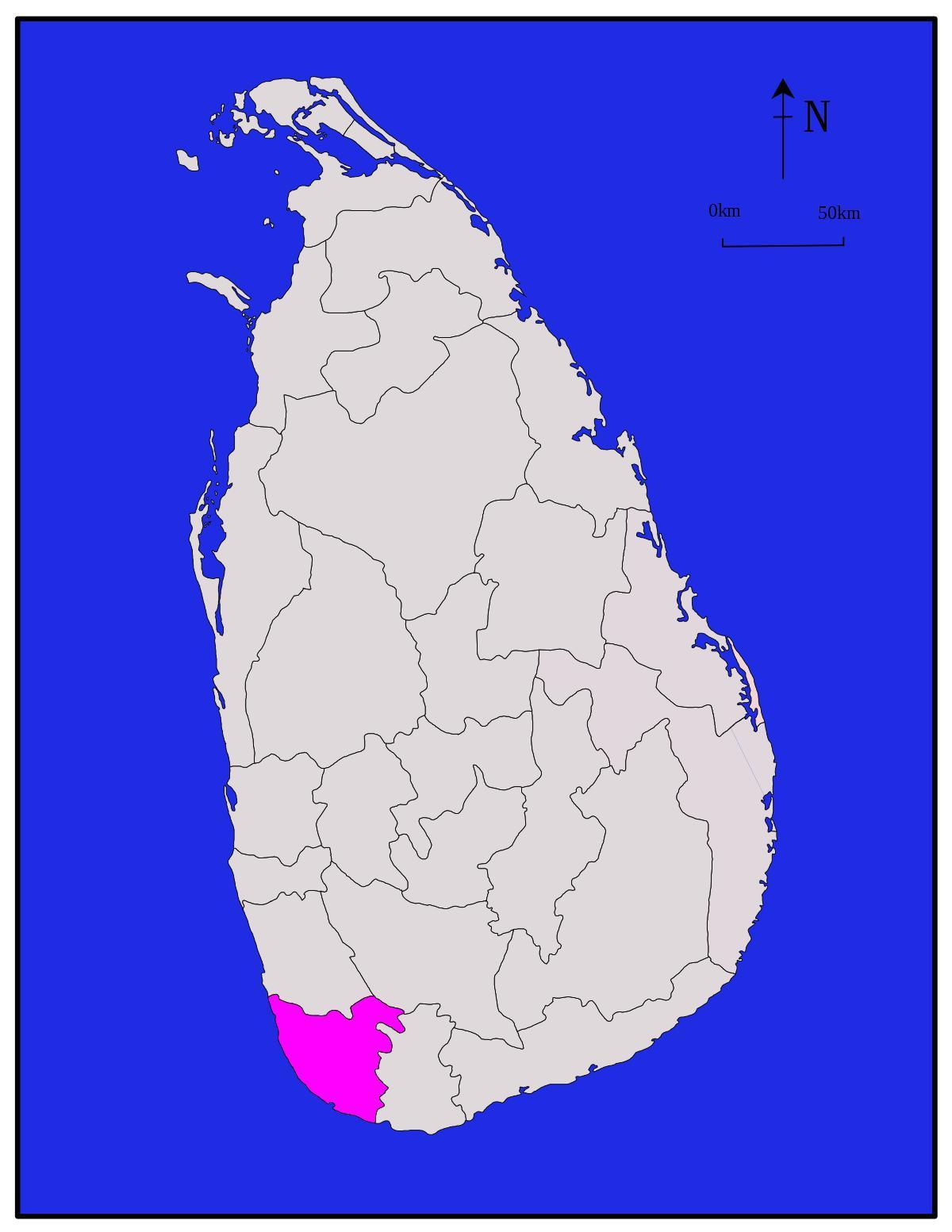 mapa galle Srí Lanka