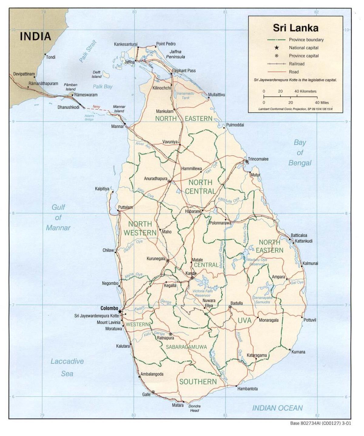 Srí Lanka autobus mapu