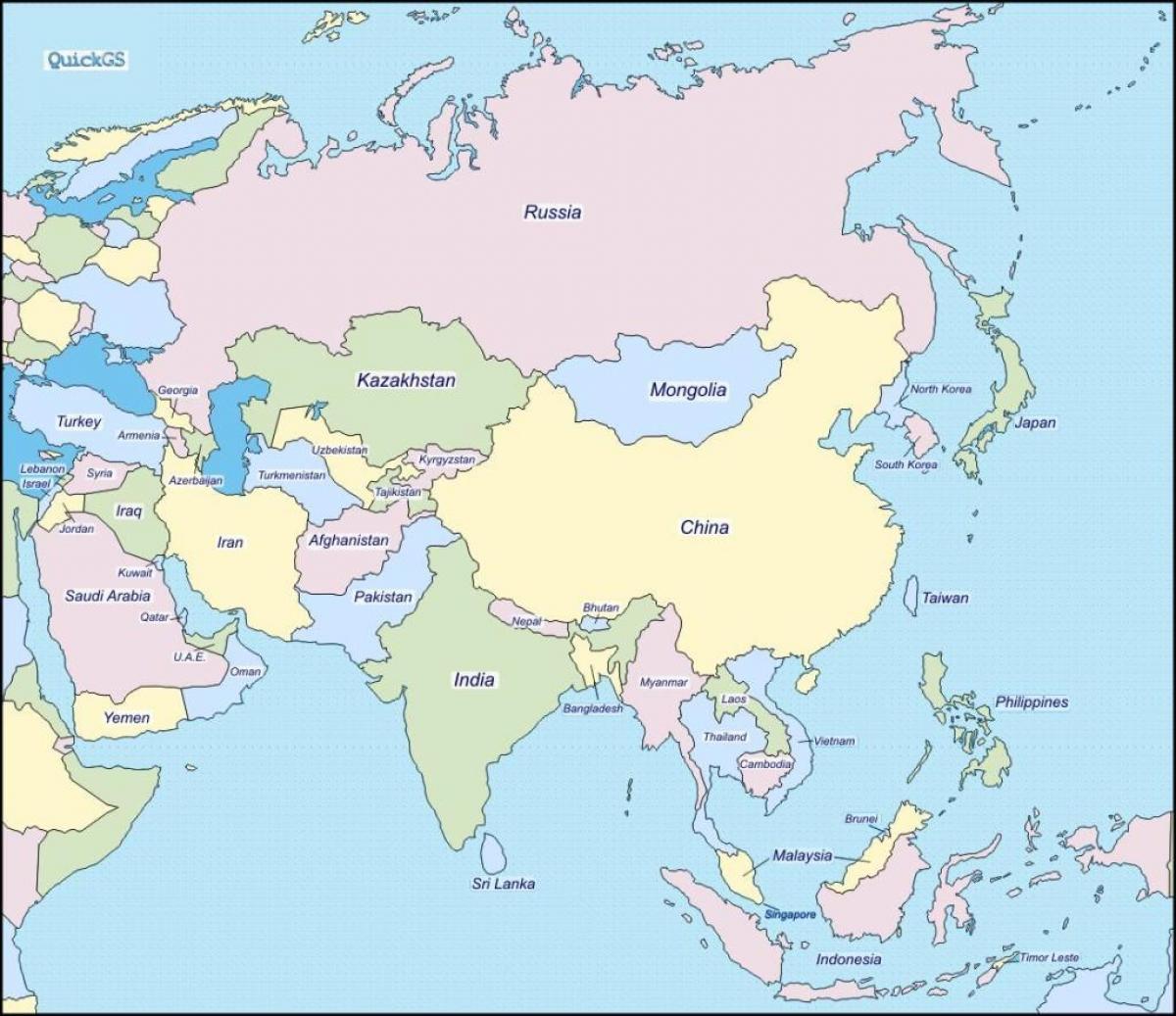 mapa Srí Lanka a okolité krajiny