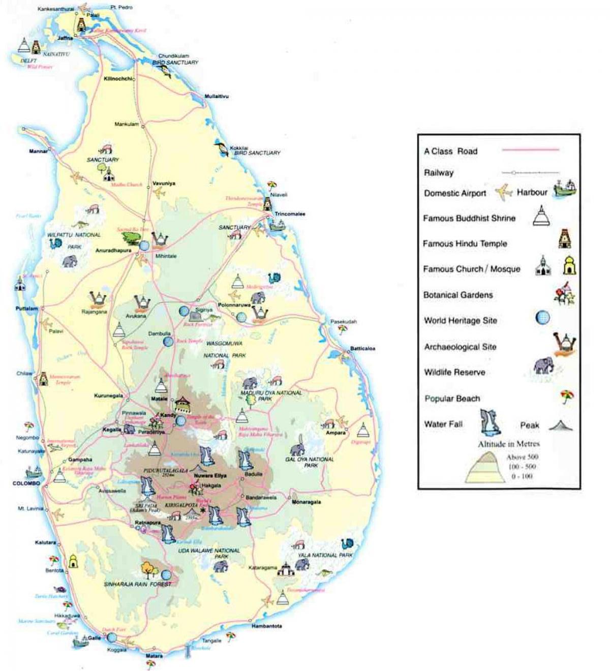 mapa Srí Lanka mapa informácie