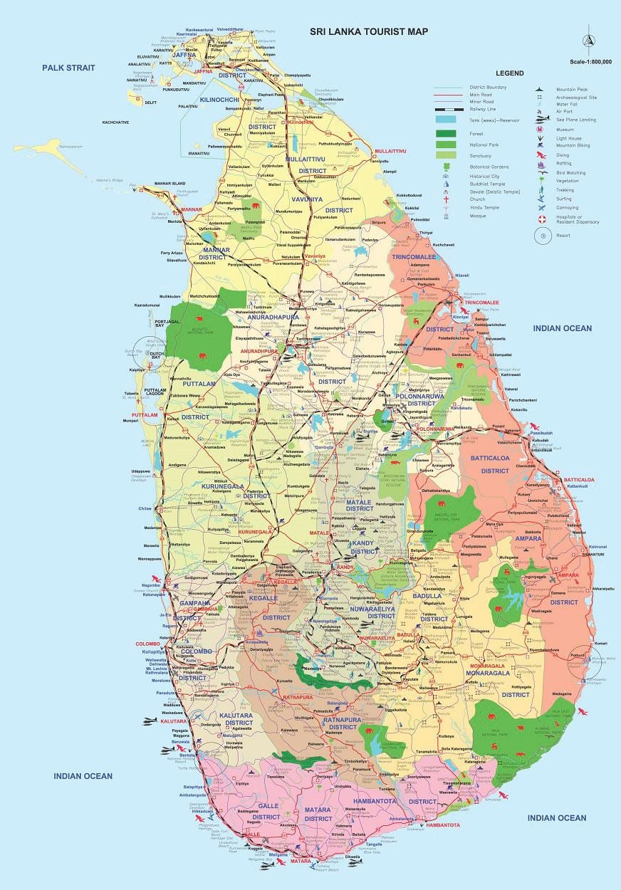 Srí Lanka ampara okres mapu