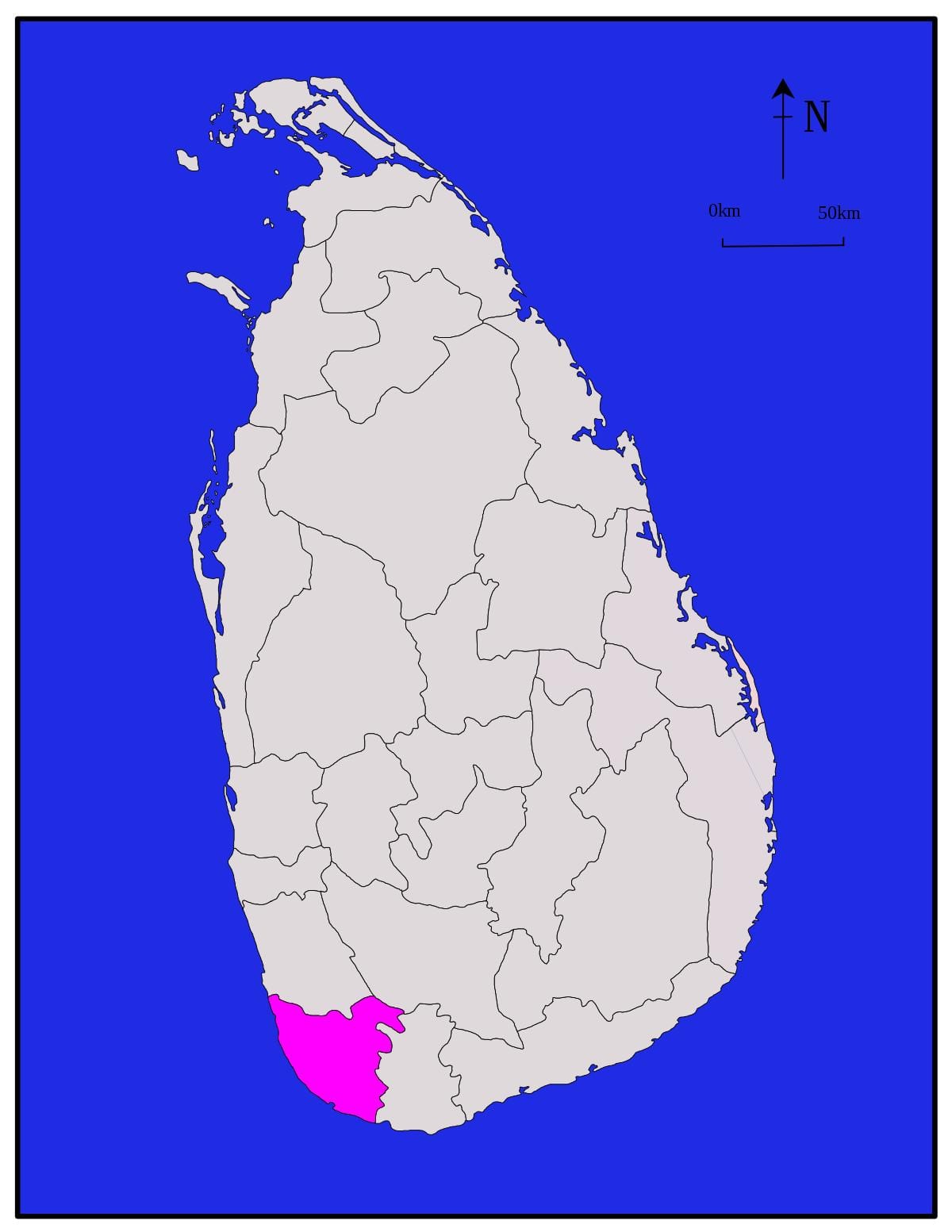 mapa galle Srí Lanka