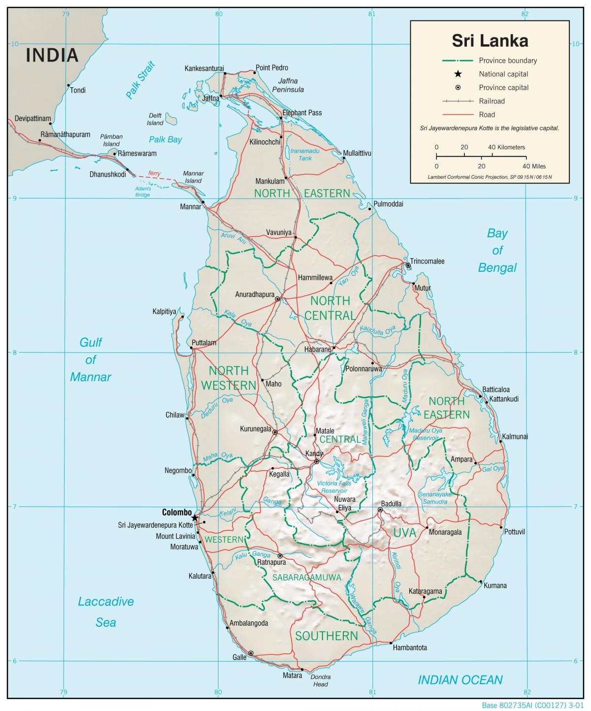 mapa plavby mapa Srí Lanka