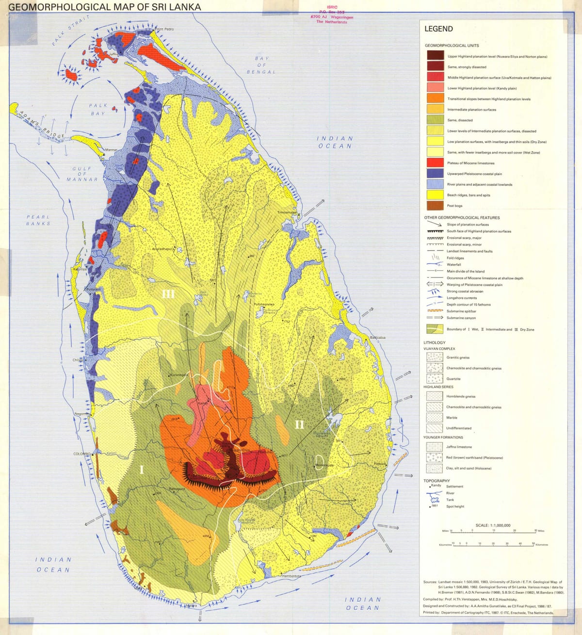 mapa pôdnej mape Srí Lanka