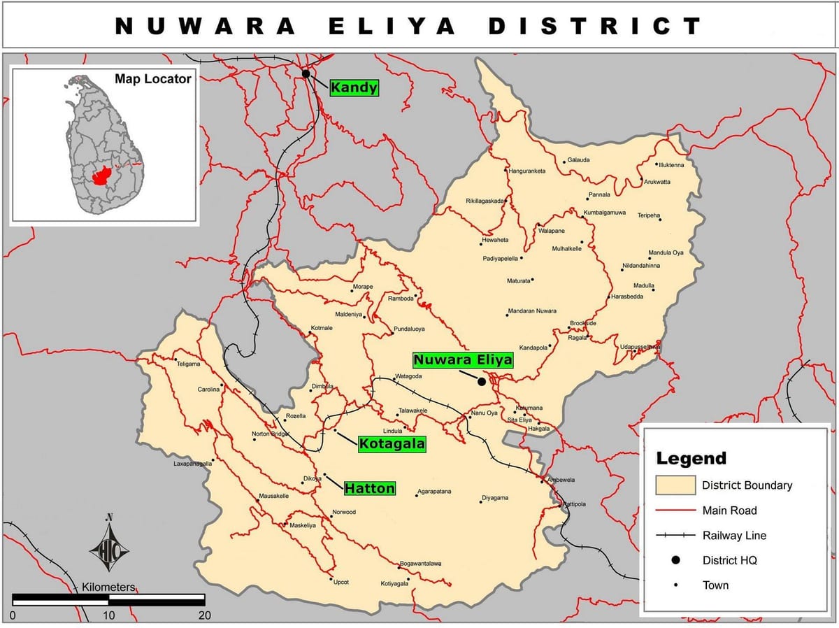 mapa riverston Srí Lanka
