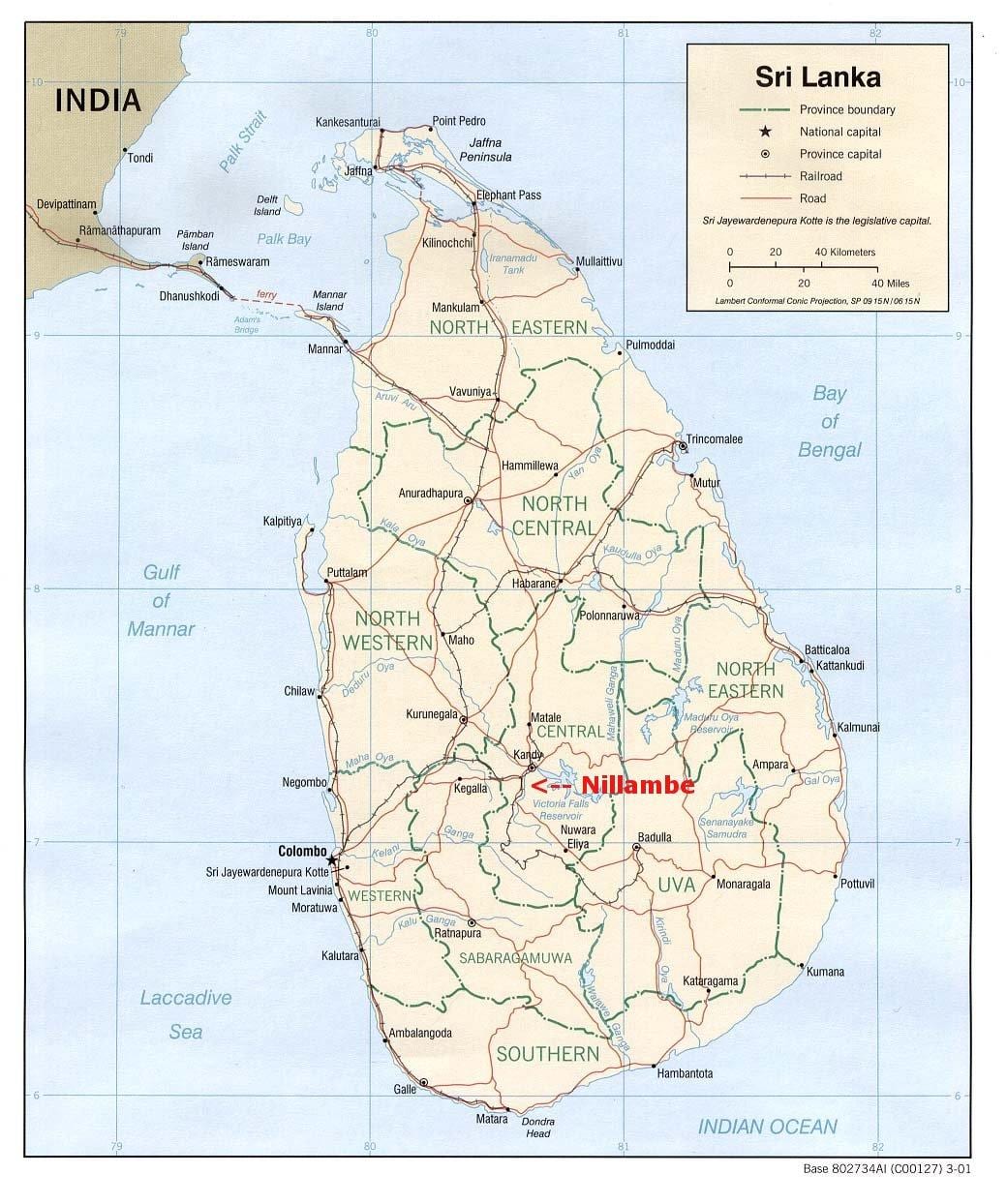 mapa Srí Lanka dom