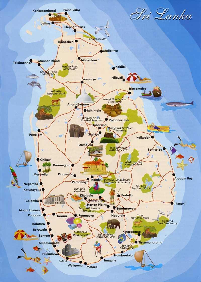 Srí Lanka island mapa