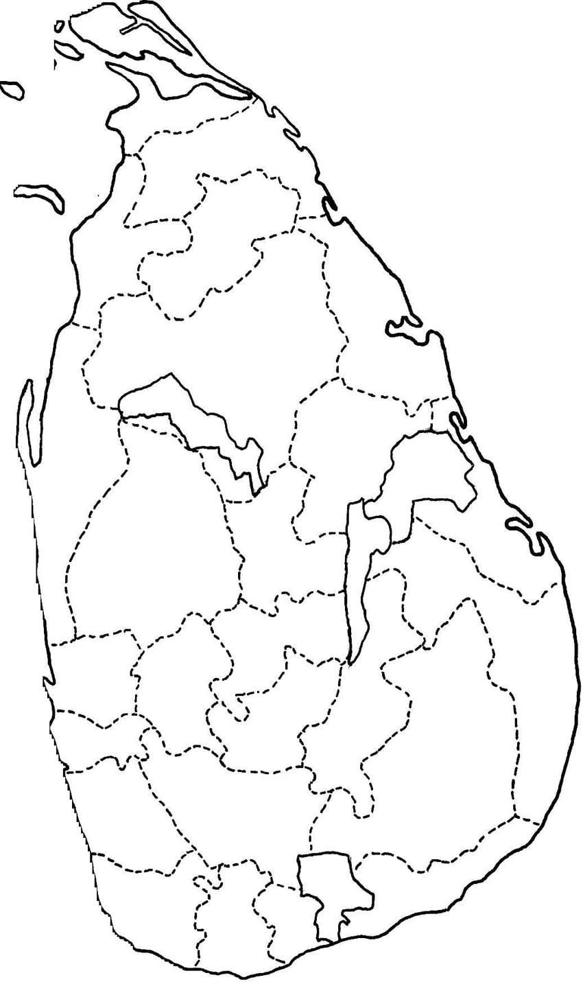 mapa Srí Lanka mapu line kreslenie