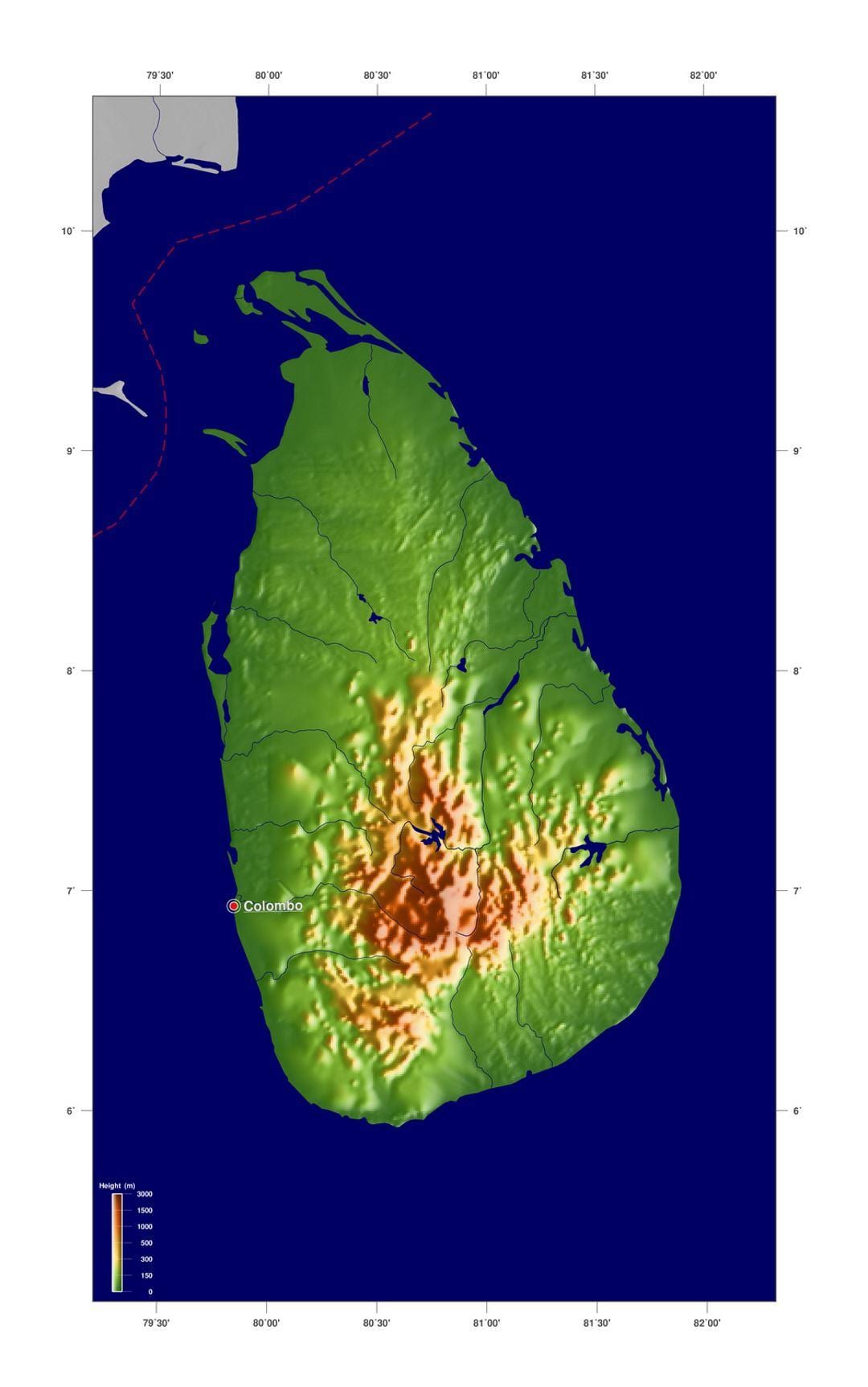 mapa Srí Lanka fasáda