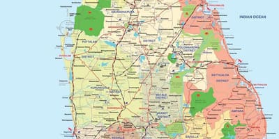 Srí Lanka ampara okres mapu