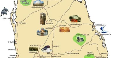 Mapa bentota Srí Lanka