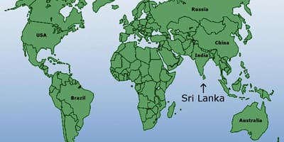 Ceylon poloha na mape sveta