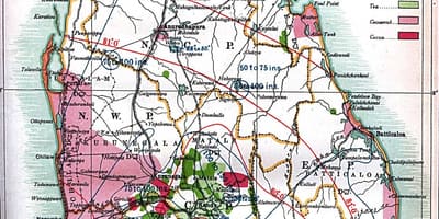 Mapa Ceylon Srí Lanka