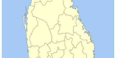 Mapa dole na juh Srí Lanka