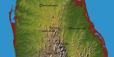 Mapa hill krajiny Srí Lanka