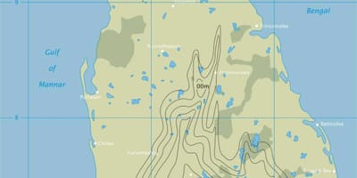 Mapa obrys mapy Srí Lanka