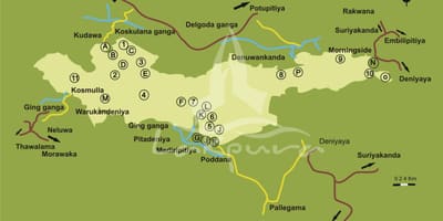 Mapa sinharaja Srí Lanka