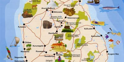 Srí Lanka island mapa
