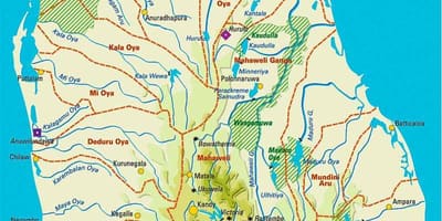 Mapa Srí Lanka geografia