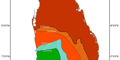 Srí Lanka klimatické pásmo mapu