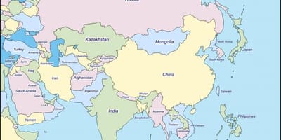 Mapa Srí Lanka a okolité krajiny