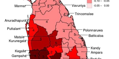 Mapa Srí Lanka malária