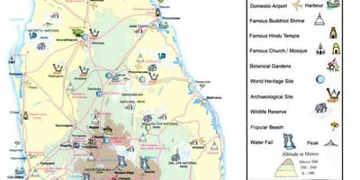 Mapa Srí Lanka mapa informácie