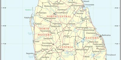 Mapa Srí Lanka mesta