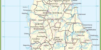 Mapa Srí Lanka politické