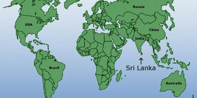 Svet mapy zobrazujúci Srí Lanka