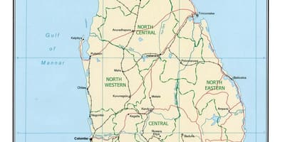 Mapa sveta na konci Srí Lanka