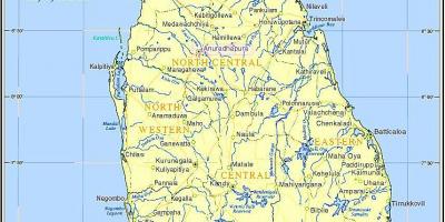 Srí Lanka vlak mapy siete